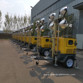 Portable mobile mast light tower